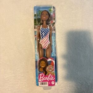 Barbie Doll with American flag swimsuit
